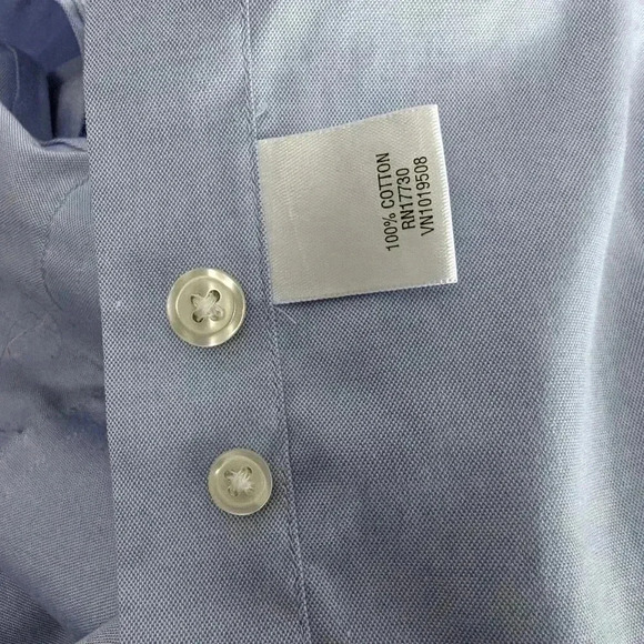 Soft blue mens long sleeve button down shirt. 2xl XXL Merona - Picture 5 of 5